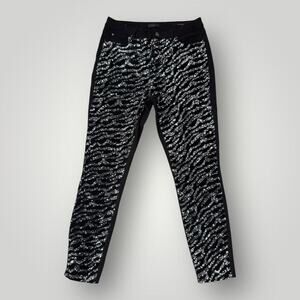 GUESS 1981 High Waist Skinny Jean Black Glam Tiger Silver Sequins. Size 30